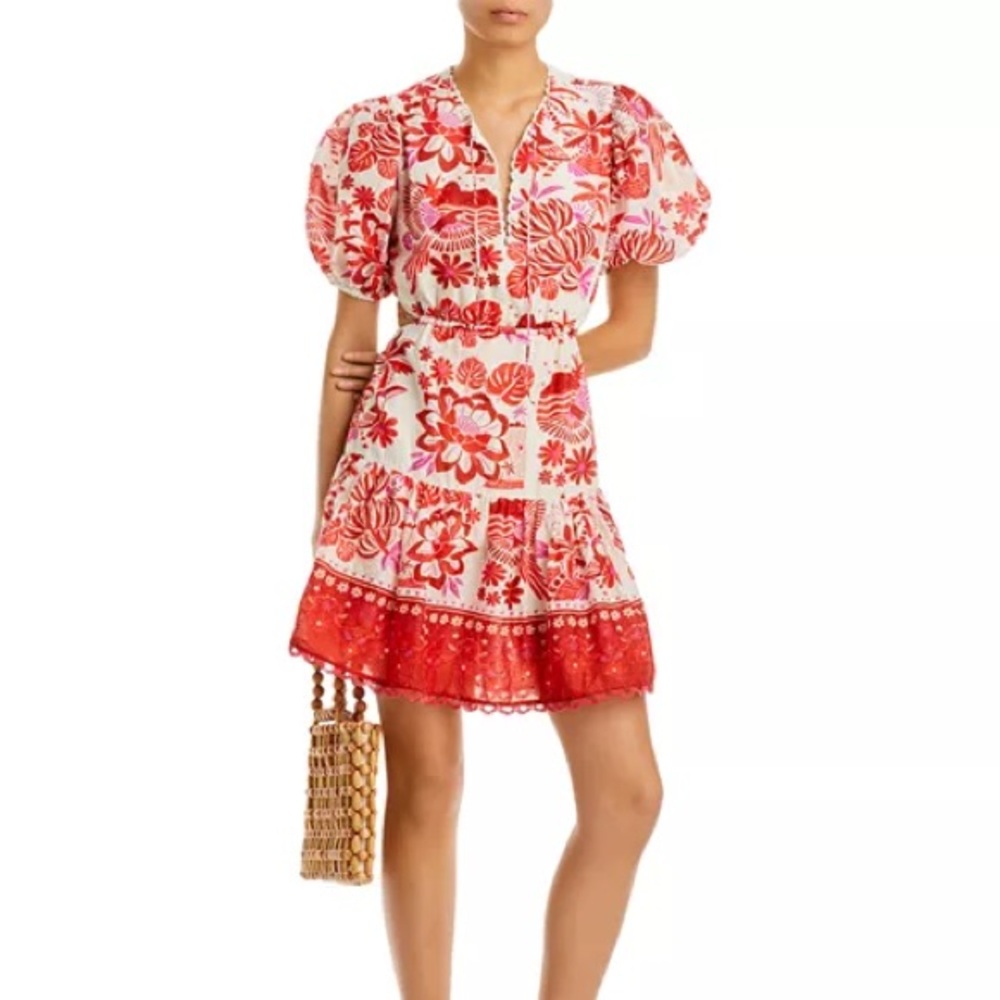 FARM RIO EUC Rio Tiles Cotton Bohemian Mini Dress